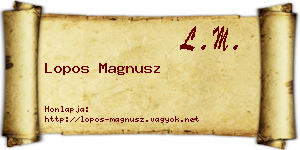 Lopos Magnusz névjegykártya